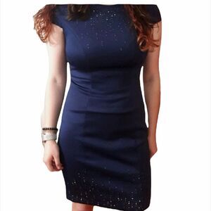 ✨ Sangria navy capped sleeves dress✨